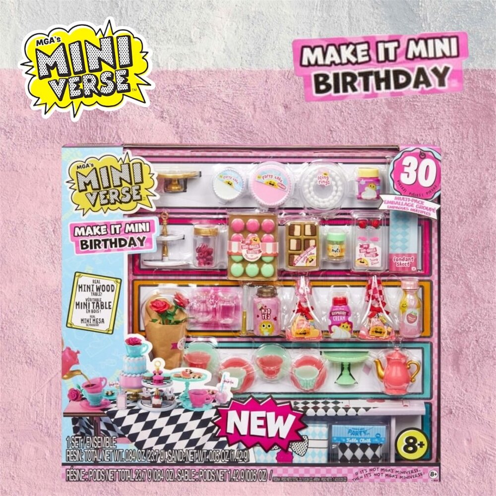 MGA's Miniverse Make It Mini BIRTHDAY Deluxe Set Sealed Party Box (30 Pcs)